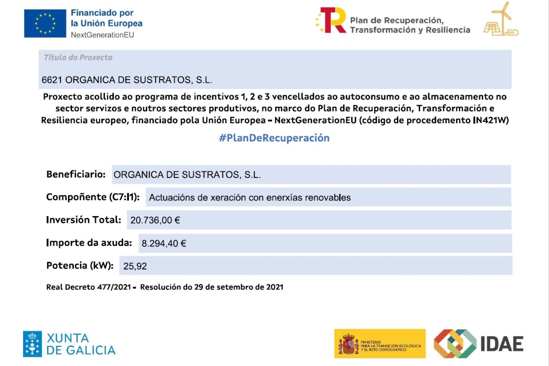 INSTALACIÓN DE PLACAS SOLARES DE 25,92 kWh